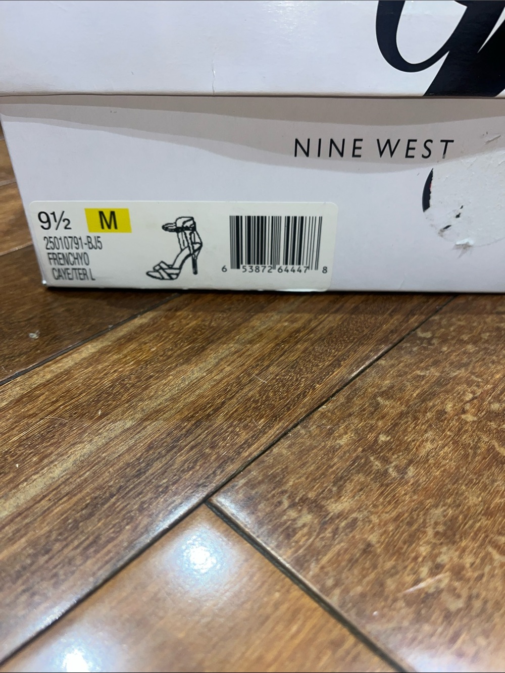 New In Box Size 9 1/2 Nine West Orange and Brown Ankle-Strap Heeled Sandals - Picture 2 of 5